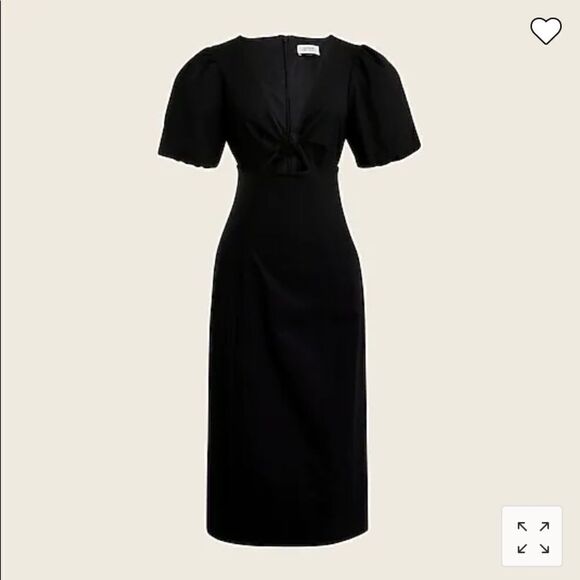 J. Crew Cutout puff-sleeve dress in cotton twill - Picture 1 of 5